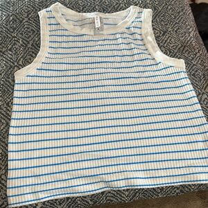 New Mix Blue and White Striped Top